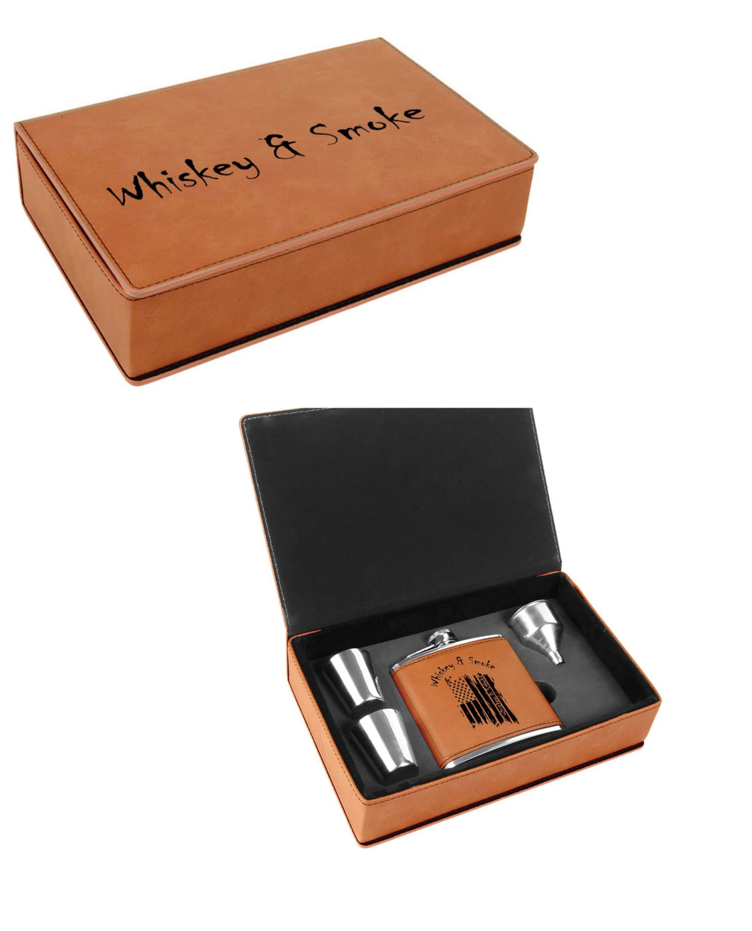 Whiskey & Smoke Flask and Shot Glass Set